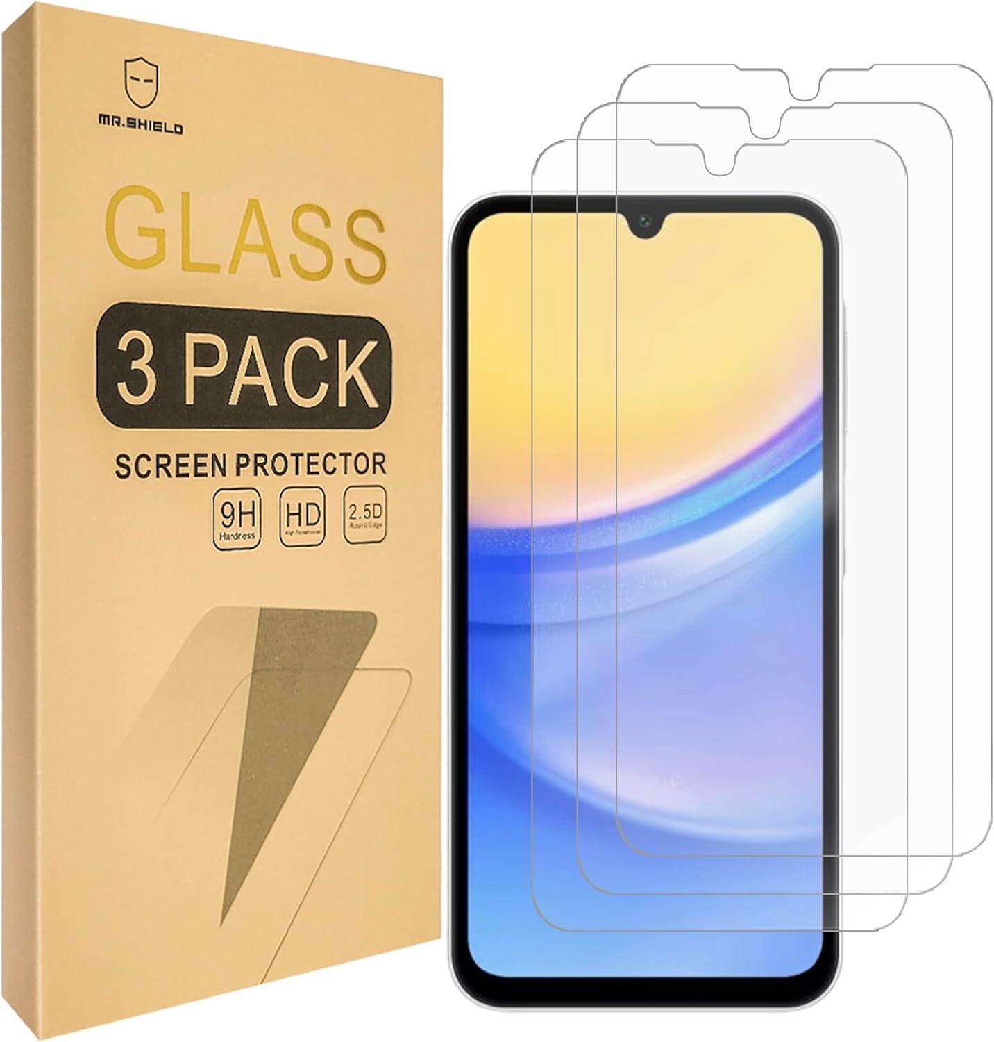 Pack of 3 Samsung Galaxy A15 Tempered Glass Screen Protectors – Ultra Durable, Anti-Scratch, HD Clarity & Easy Bubble-Free Install