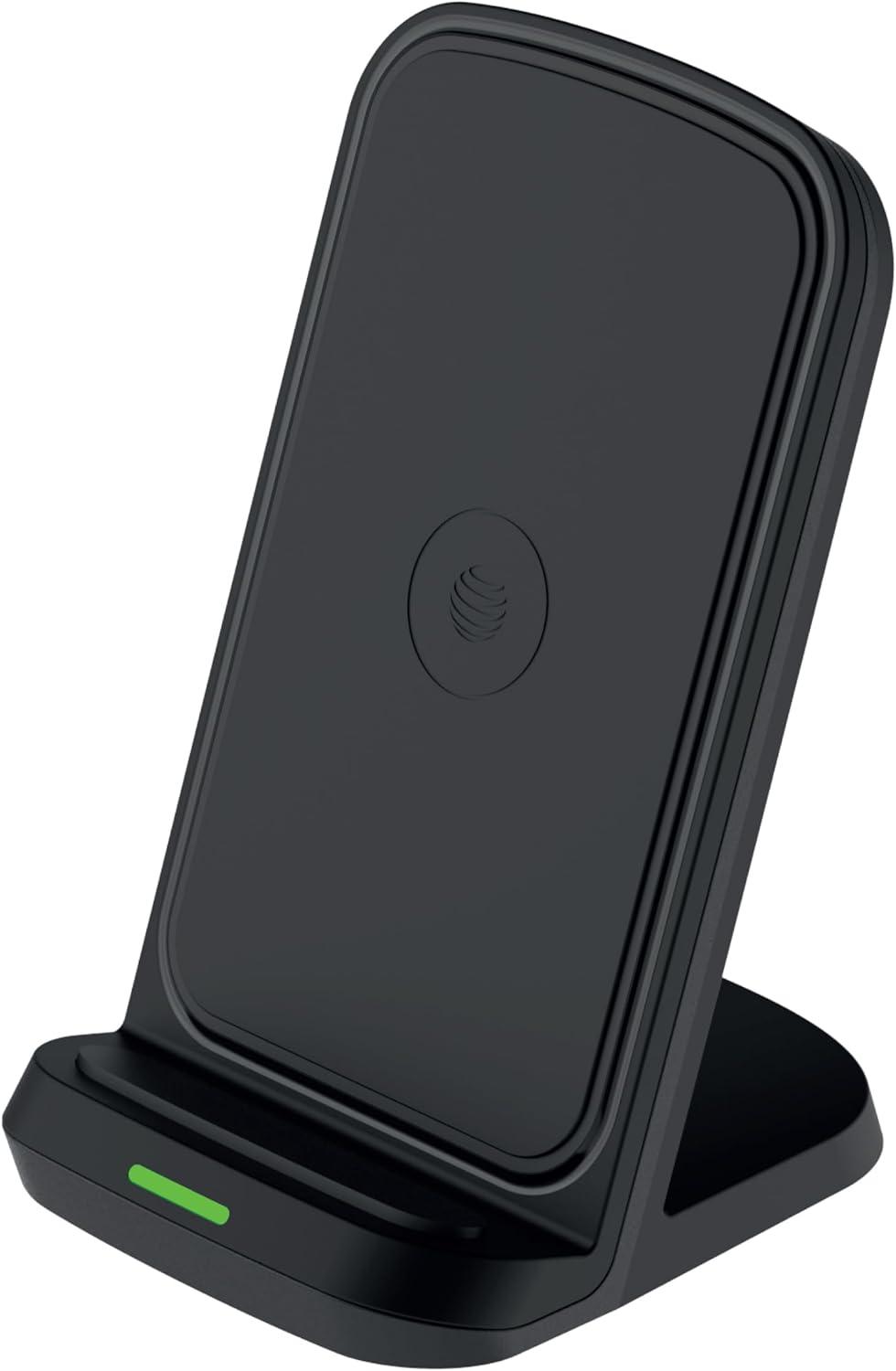 AT&T 15W Qi Certified Case-Friendly Wireless Charging Stand for Apple iPhone, Google Pixel, and Samsung Galaxy (Black) product