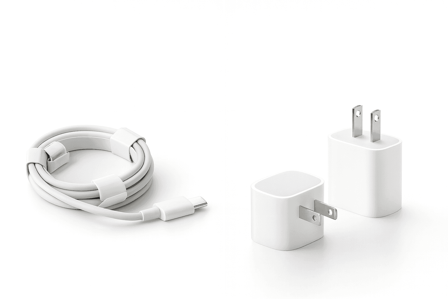 Unboxed White Wall Charger Adapter & Cable Set
