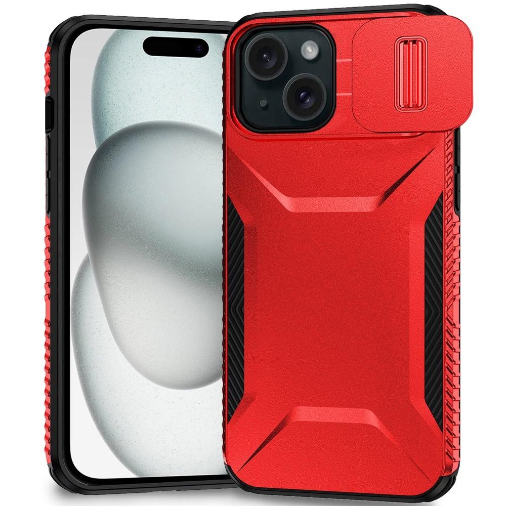 iPhone 15 Ultimate U Design Hybrid with Camera Window Covering - Red