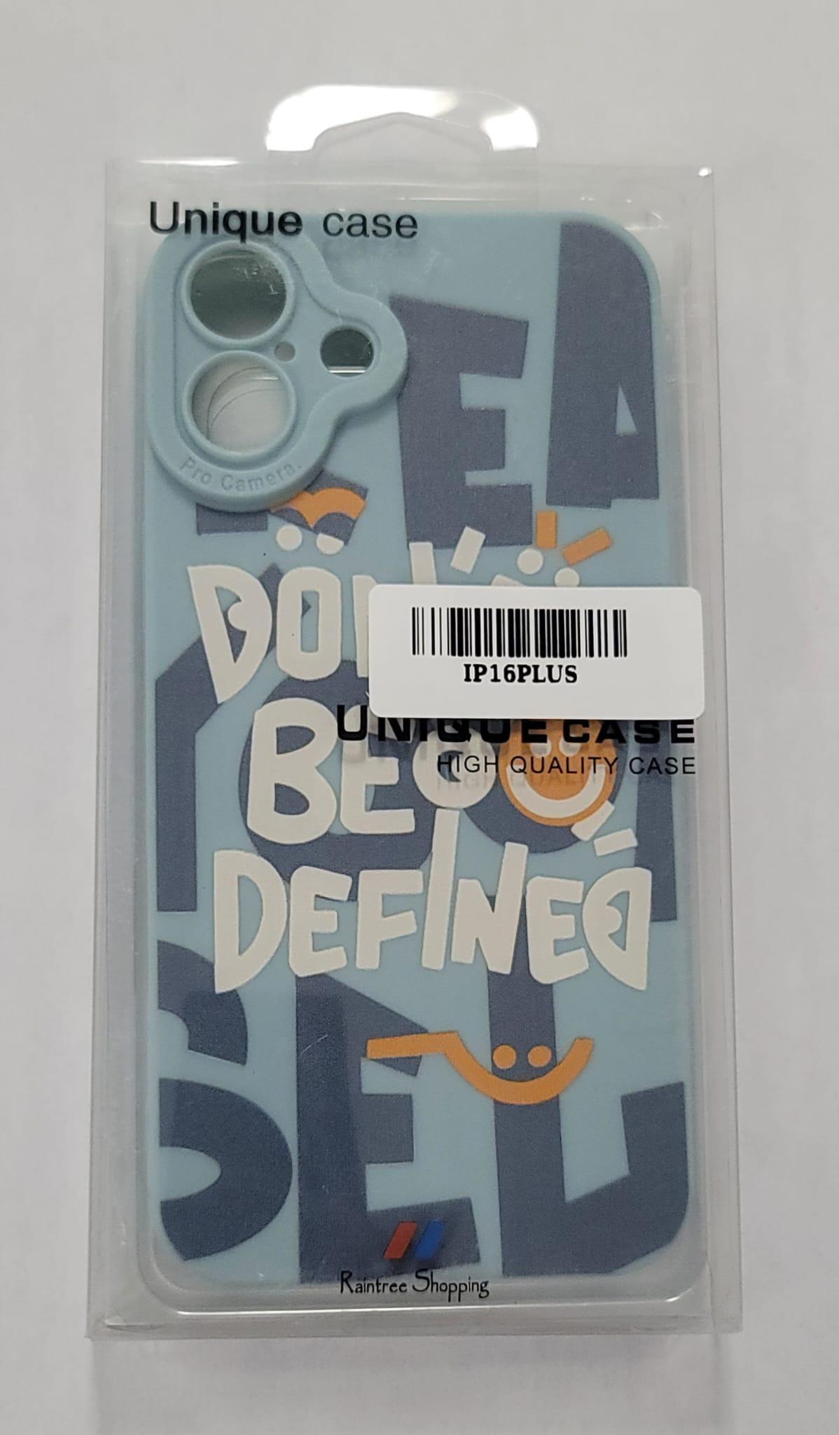 Motivational “Don't Be Defined” iPhone 16 Plus Case – Stylish & Bold Design