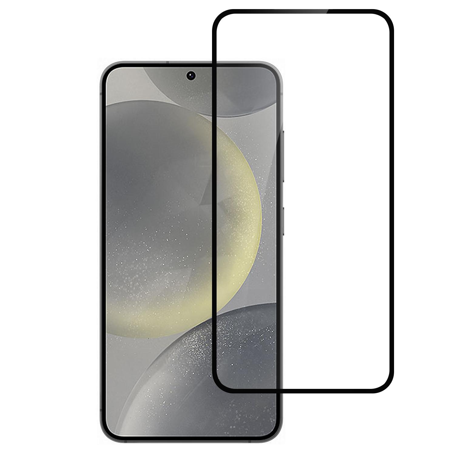 Samsung Galaxy S22 Bulk White Paper Card Package Black edged Tempered Glass (Black)
