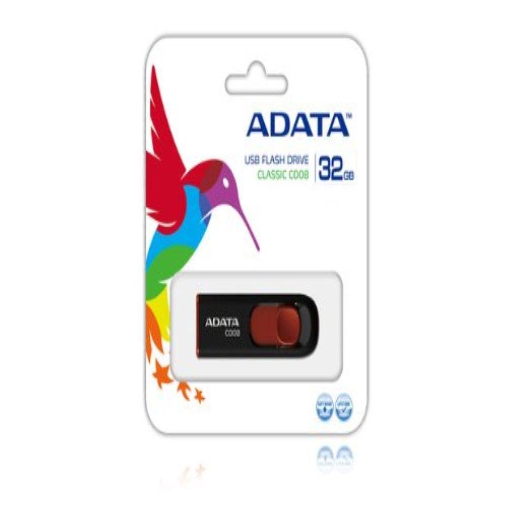 ADATA C008 32GB USB 2.0 Retractable Capless Flash Drive, Black