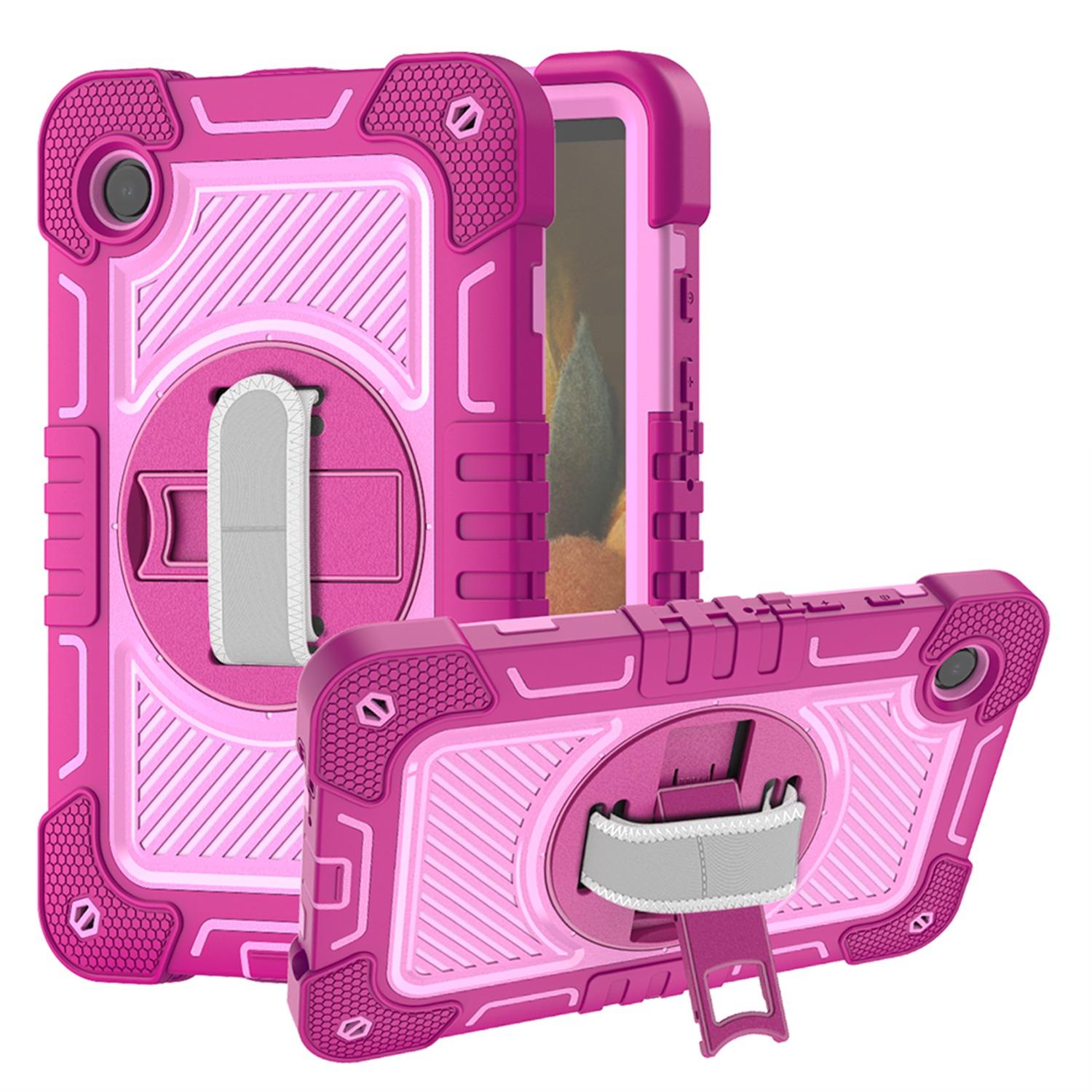Samsung A9 8.7inch 3in1 Multi-Functional Tablet Case for Hand, Shoulder, Pencil & Stand - Rose Pink/Pink