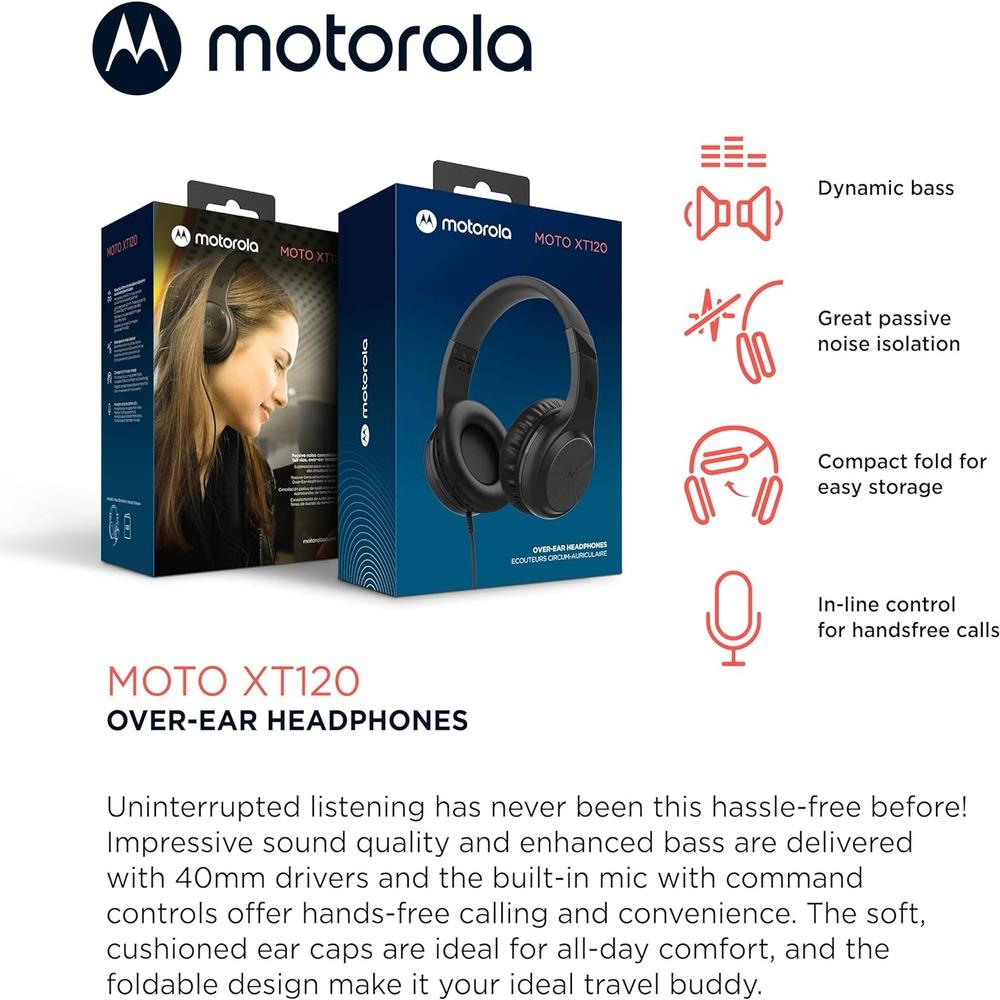 Motorola Over-Ear Headphones Wired XT120-BLACK