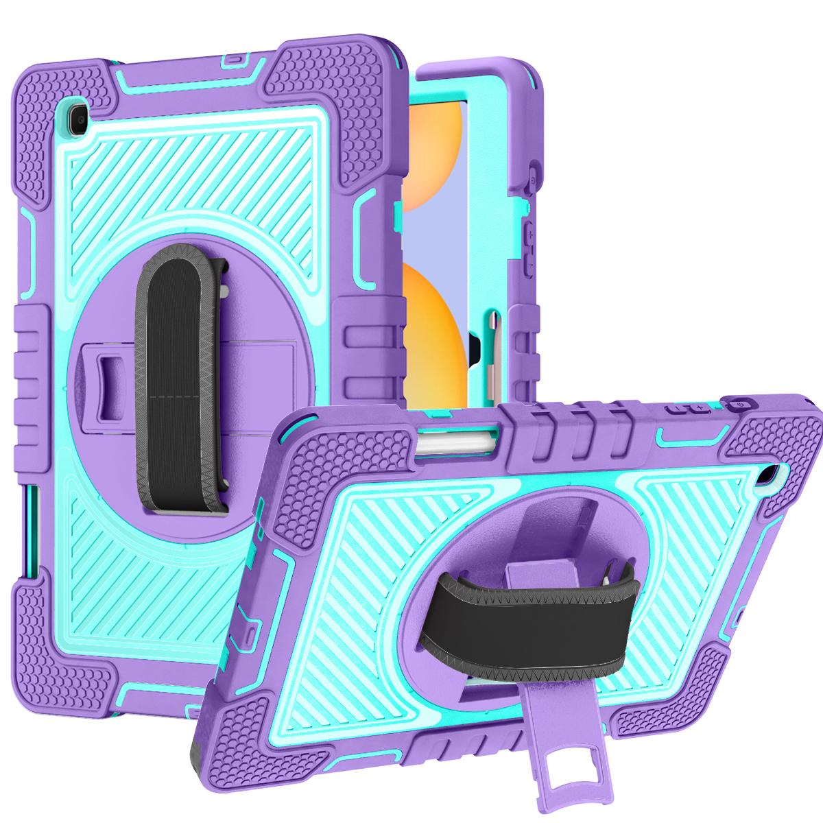 Samsung Galaxy Tab S6 Lite 10.4inch 3in1 Multi-Functional Tablet Case for Hand, Shoulder, Pencil & Stand - Purple/Teal