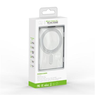 Portable Power Bank with Strong Magnetic Absorption of Wireless Charging with Ring Holder- 15000mAh