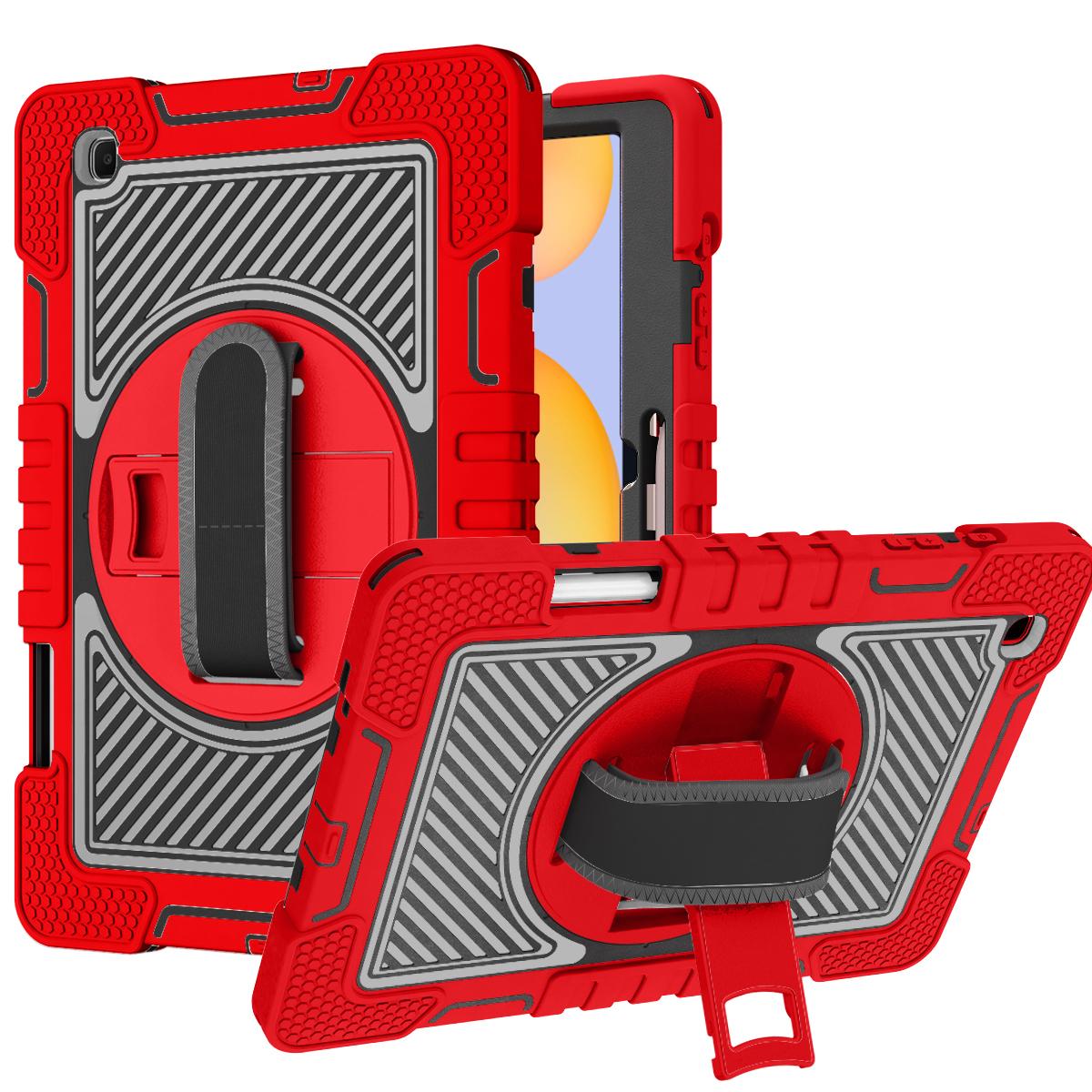 Samsung Galaxy Tab S9 10.2 inch 3in1 Multi-Functional Tablet Case for Hand, Shoulder, Pencil & Stand - Red