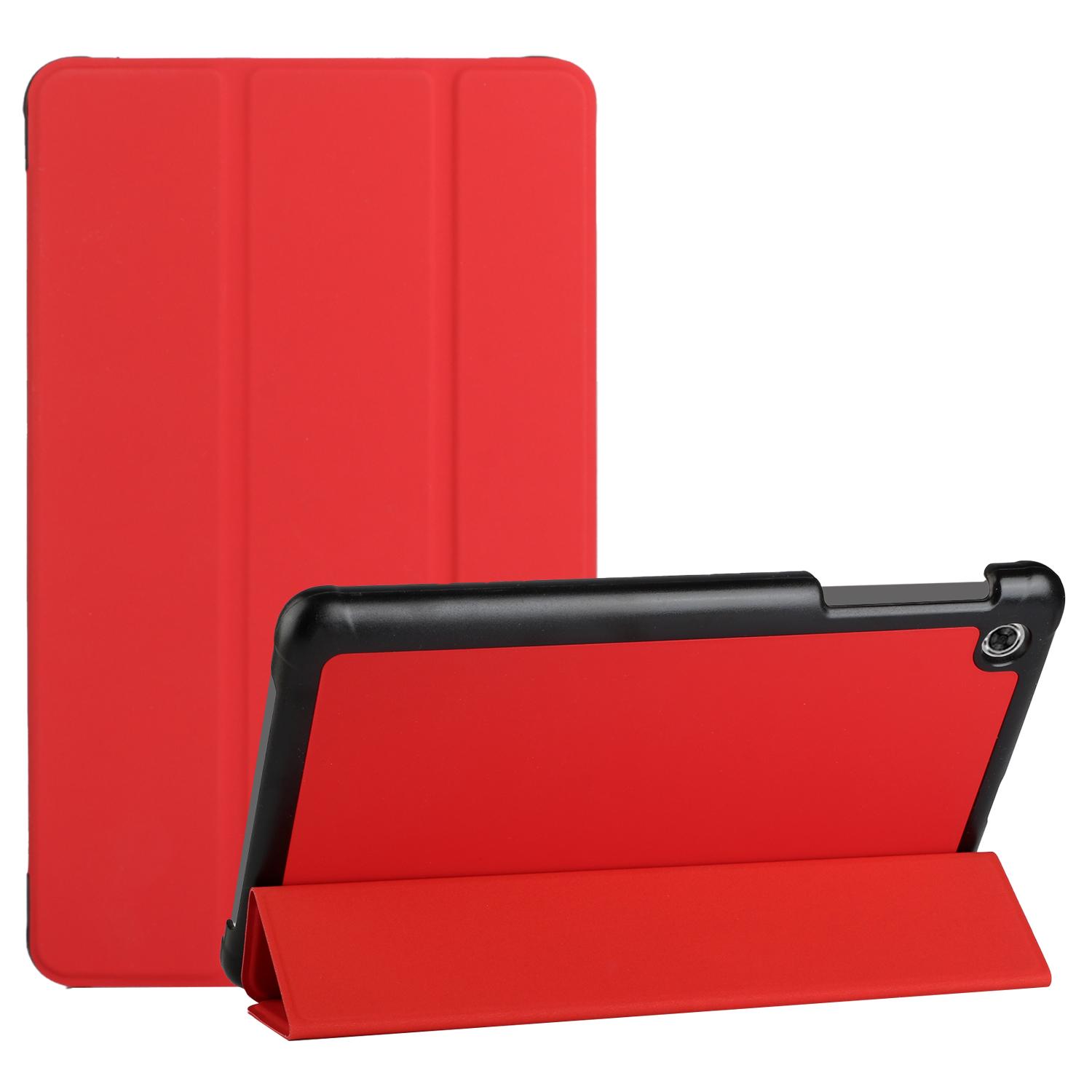 Alcatel joy tab 2 Trifold Magnetic Closure PU Leather Case Cover - Red