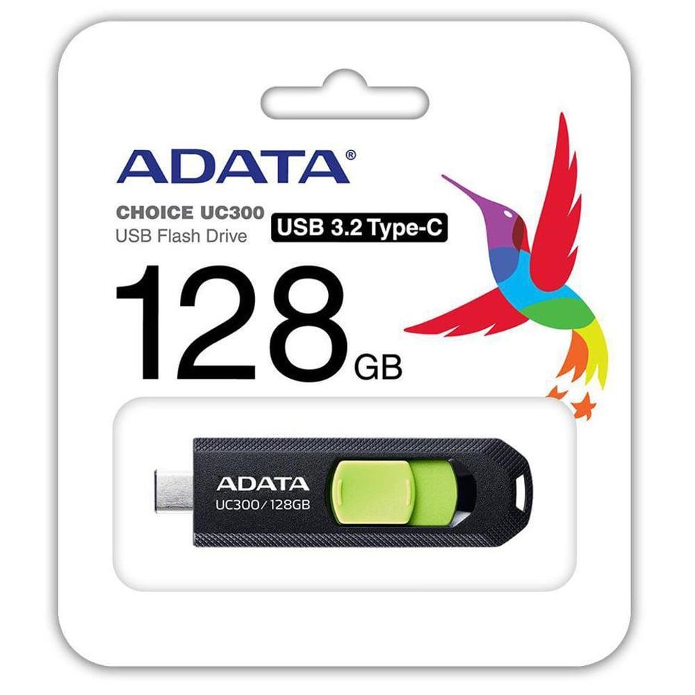 Adata UC300 Type-C USB Flash Drive 128GB-BLACK/GREEN