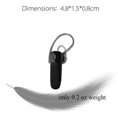 In Ear Mono Bluetooth Earpieces with Microphone and Music 618M in Black