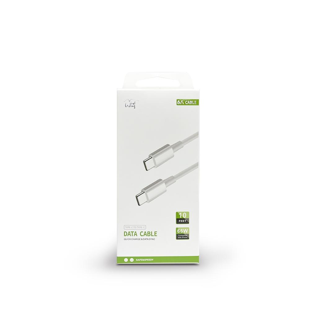High Quality 10-Feet Rubberized iPhone TYPEC TO TYPEC Cable Cord in White