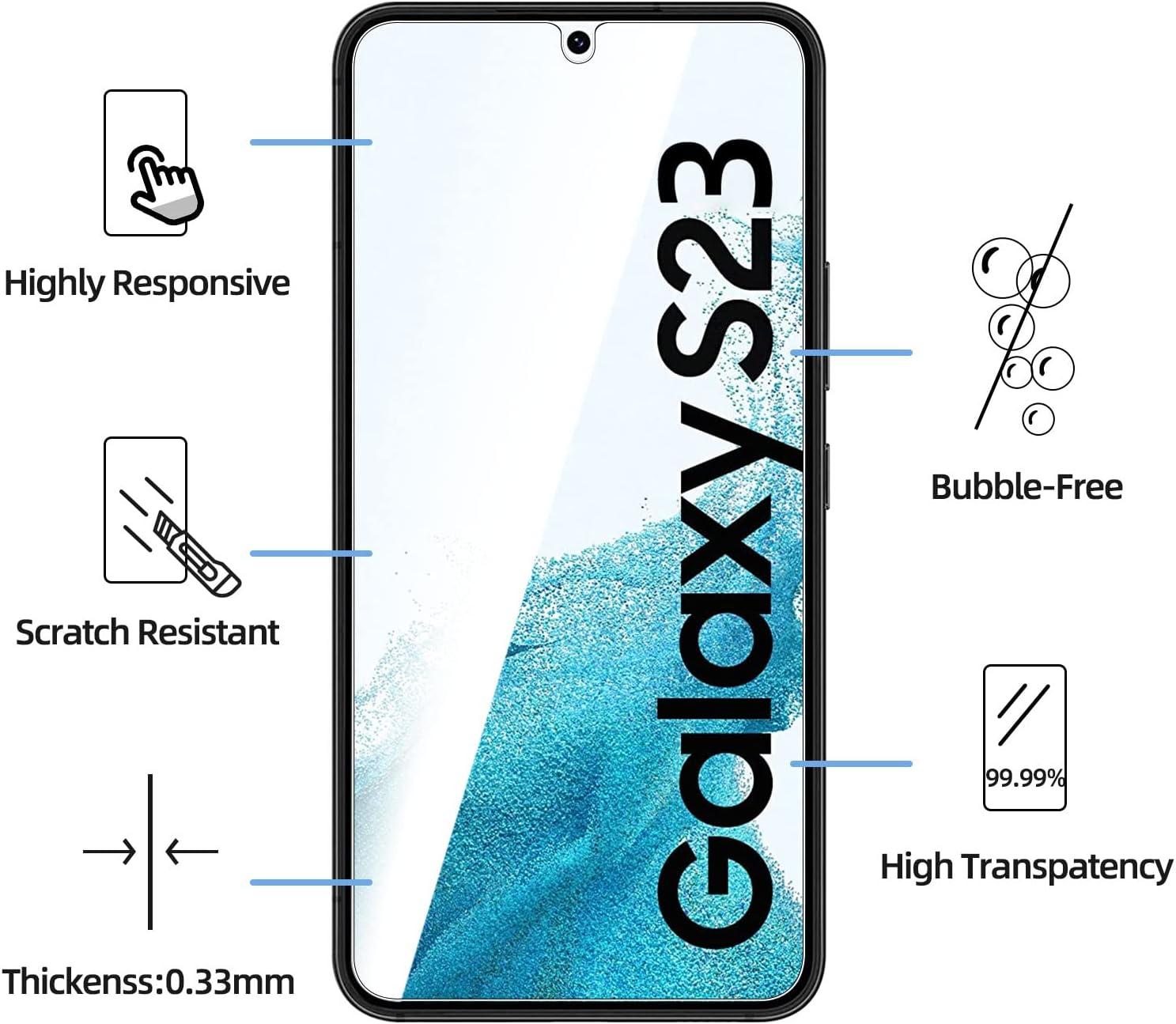 Tempered Glass Screen Protector for Samsung Galaxy S23 – Anti-Scratch, Bubble-Free & HD Transparent