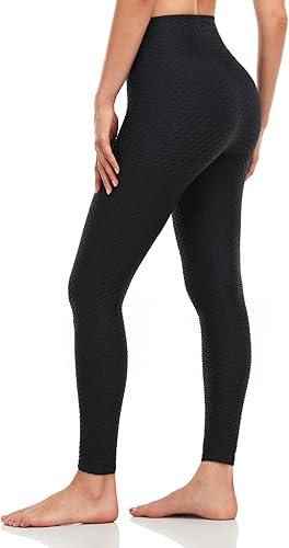 GIPPRO Women's High Waist Yoga Pants Tummy Control Butt Lifting Leggings Textured Anti Cellulite Tights 7/8 ( Buy one get another for free )