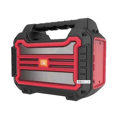 Portable Bluetooth Speaker with Handle Loud Sound Heavy Bass Outdoor Solar Charging in Red