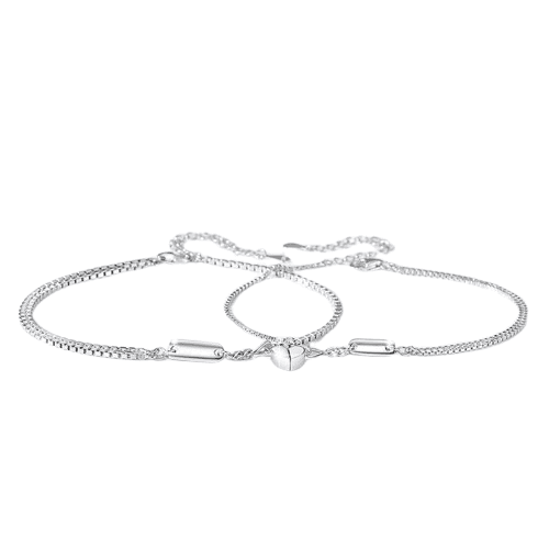 S925 sterling silver couple bracelet