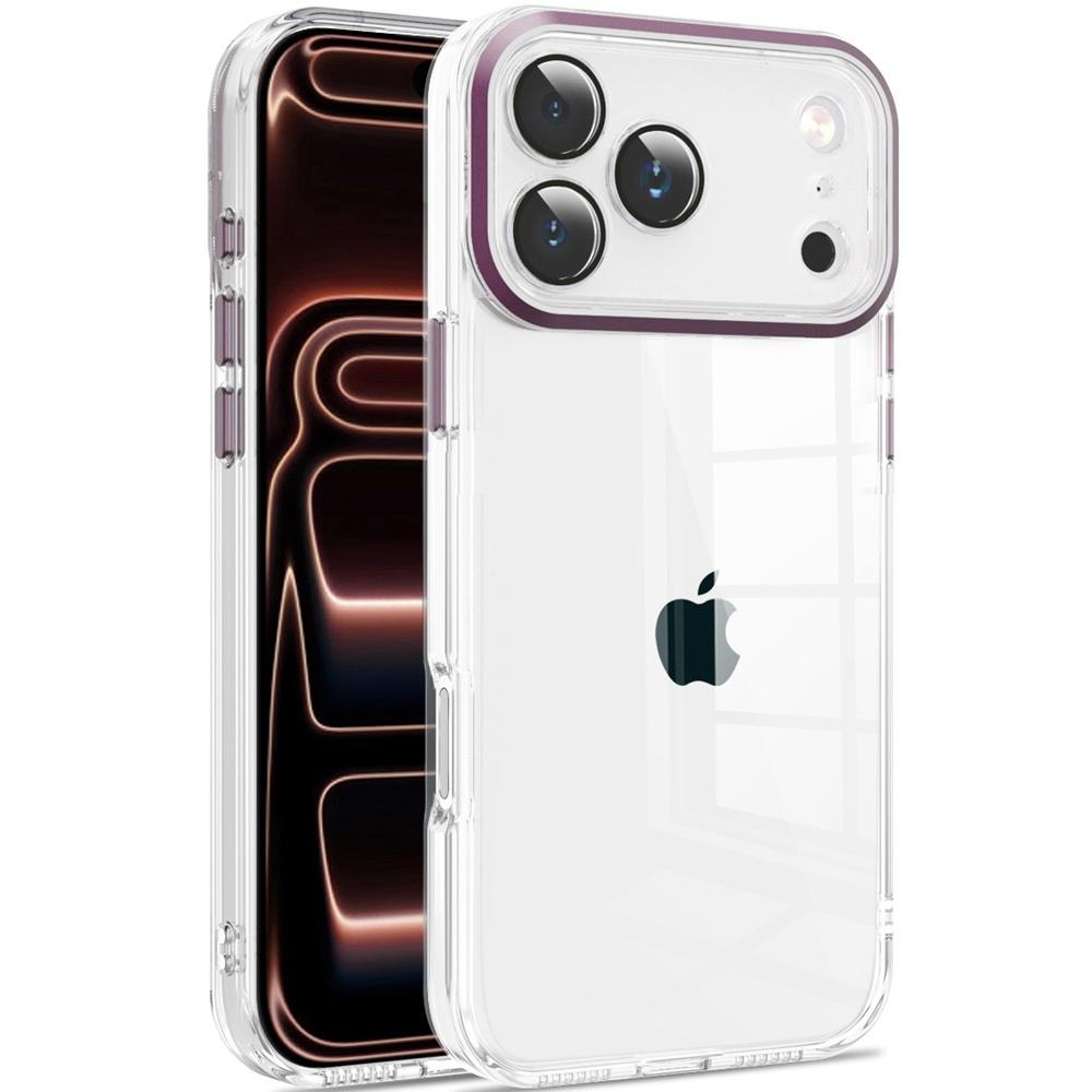 Apple iPhone 18 Pro Max Transparent Clear Hybrid with Matching Metal Buttons and Camera Protection case
