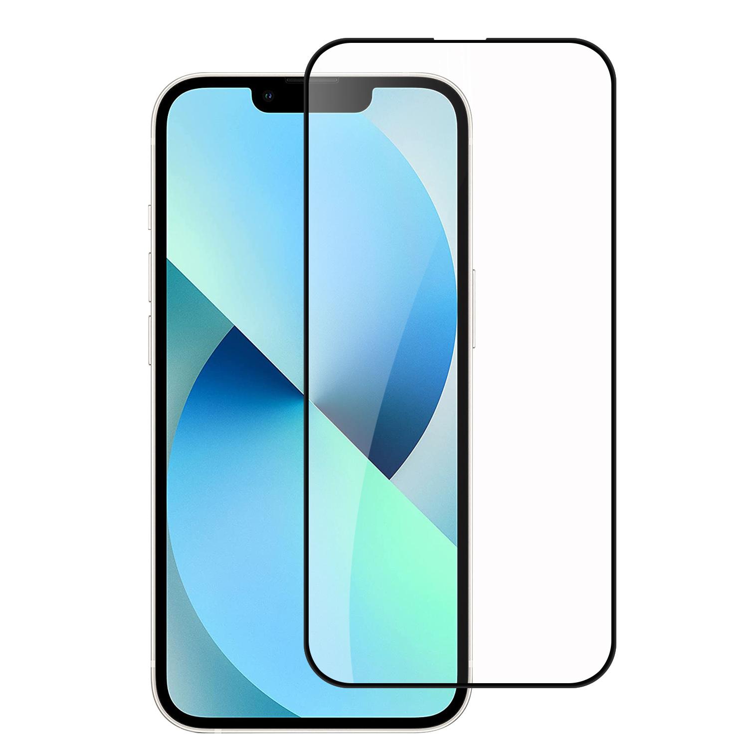 iPhone 15 Bulk White Paper Card Package Black edged Tempered Glass (Black) product