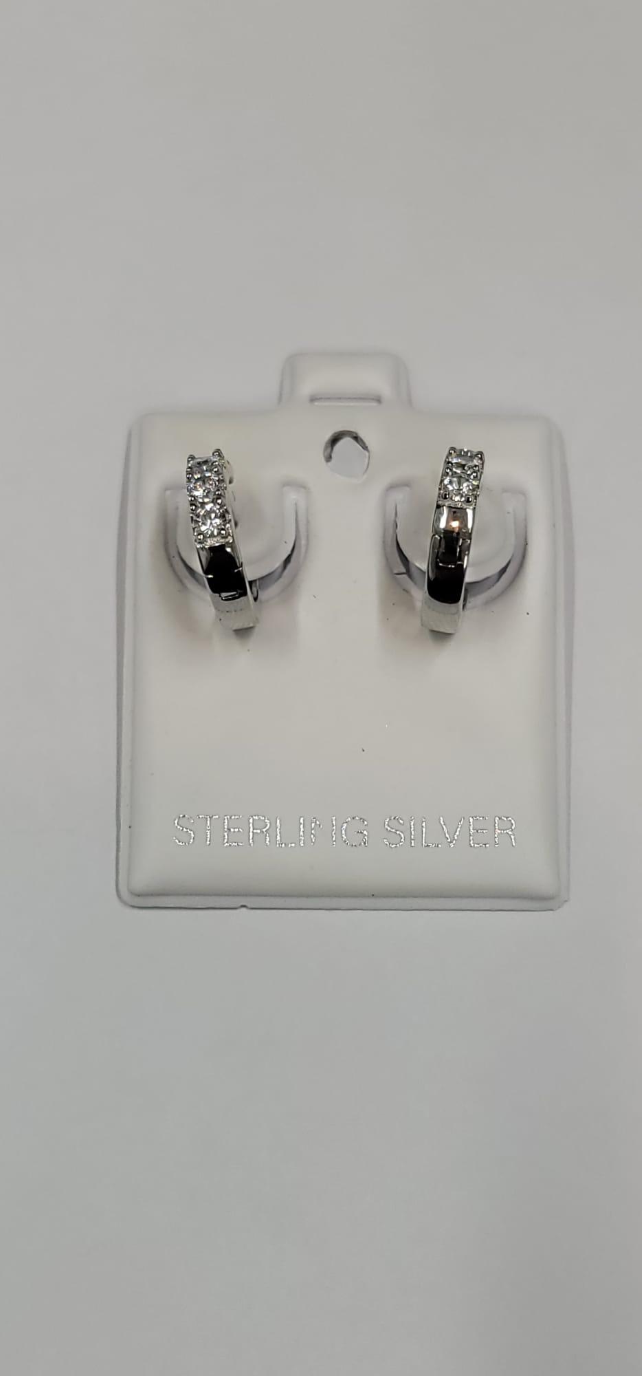 S925 Sterling Silver Moissanite Hoop Earrings, Brilliant Round Cut Lab