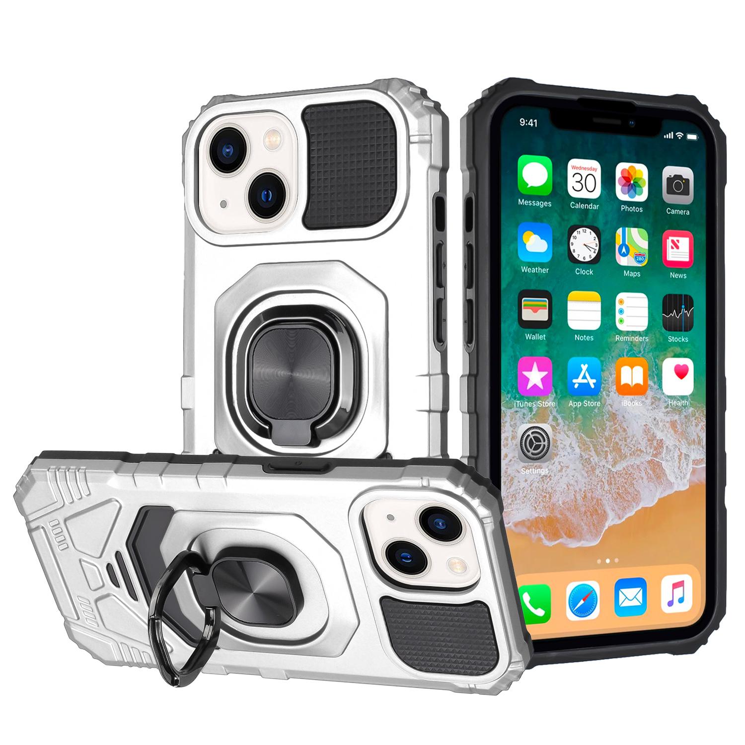 iPhone 15 Robotic Hybrid Case with Magnetic Ring Stand & Rugged Shockproof Protection