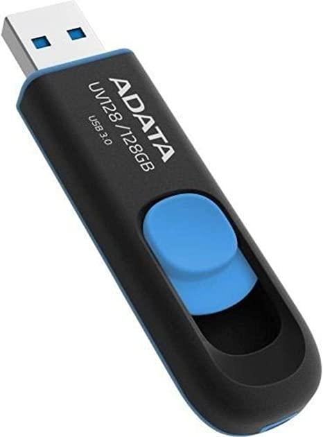 ADATA 128 GB USB 3.1 Retractable Capless Flash Drive, Black