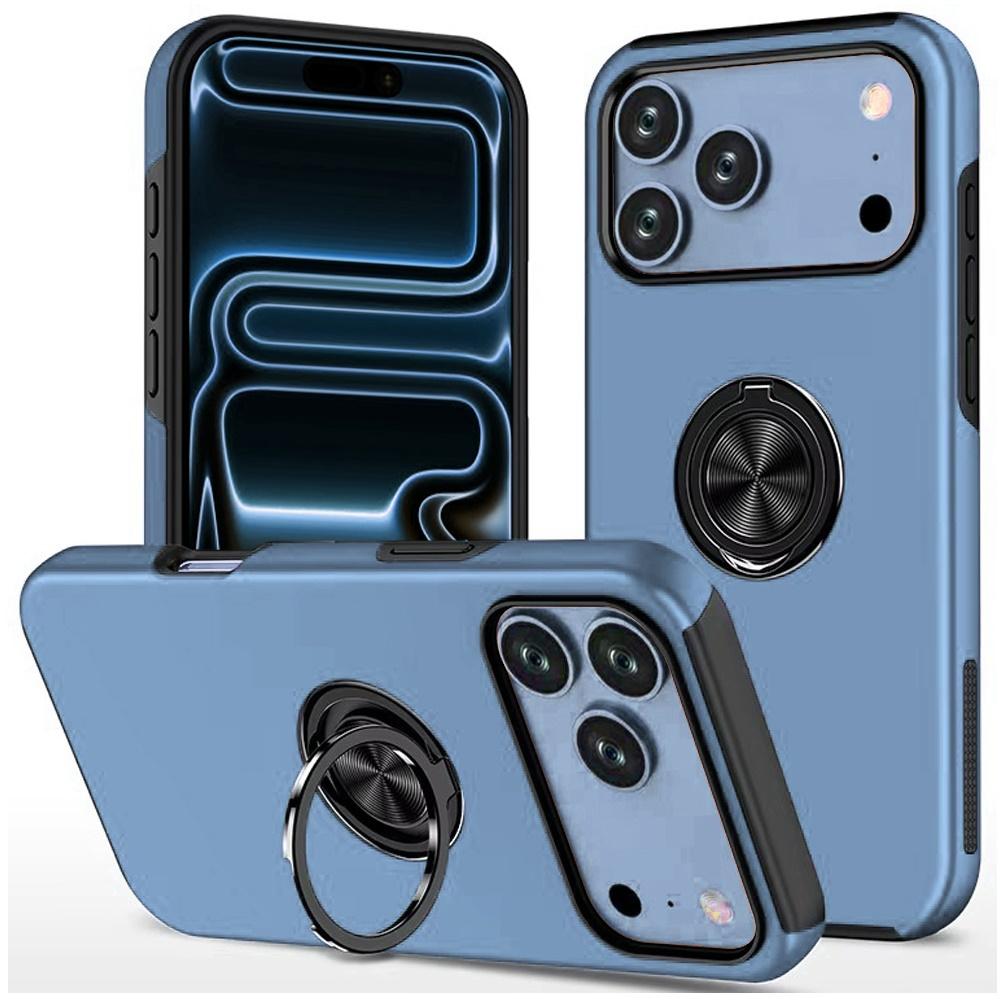 Apple iPhone 18 Pro Max CHIEF Oil Painted Magnetic Ring Stand Hybrid Case Cover - Light Blue