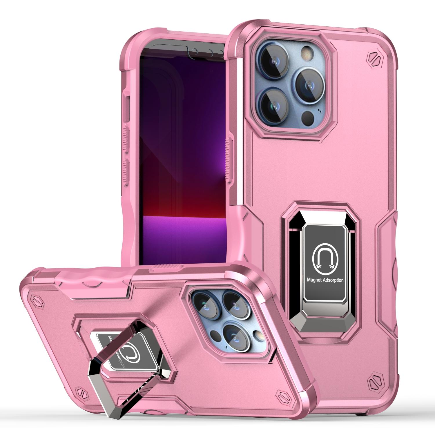 iPhone 15 OPTIMUM Magnetic Ring Stand Hybrid Case Cover - Pink product
