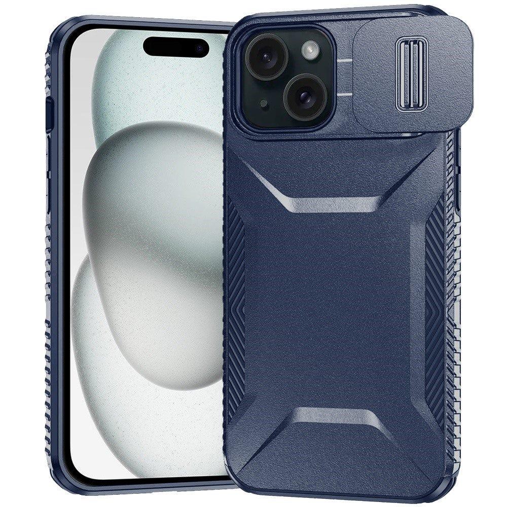 iPhone 15 Ultimate U Design Hybrid with Camera Window Covering - Dark Blue