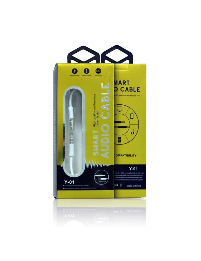 Premium High Quality and Lossless Transmission 3.5mm Aux Smart Audio Cable with Package, in White product