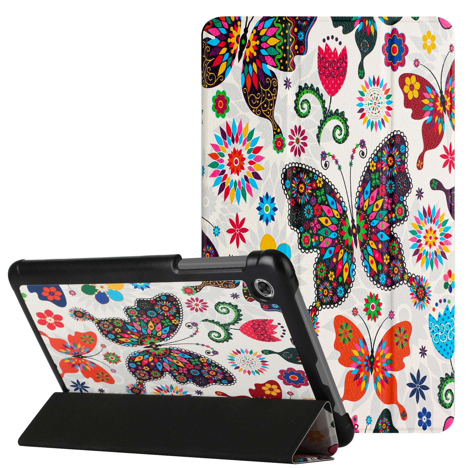 Alcatel Joy Tab 2 Trifold Magnetic Closure PU Leather Case Cover - Butterfly