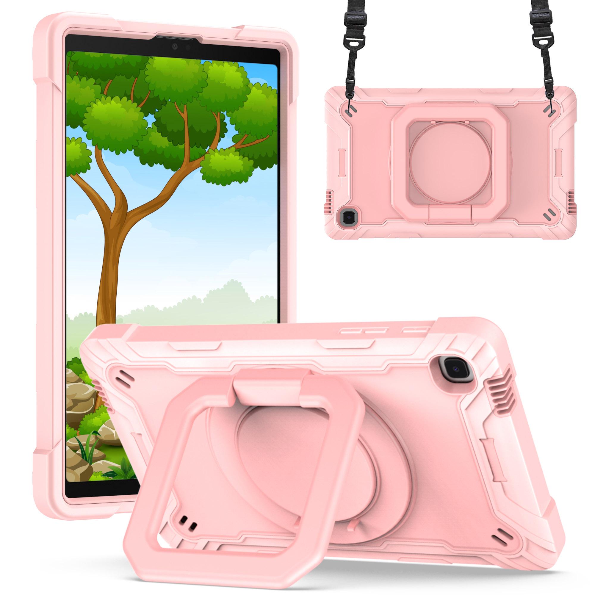 Samsung Galaxy Tab A7 Lite 8.7 inch (T220 T225) Tablet Tough Hybrid Rotating 360 Degree Kickstand - Rose Gold