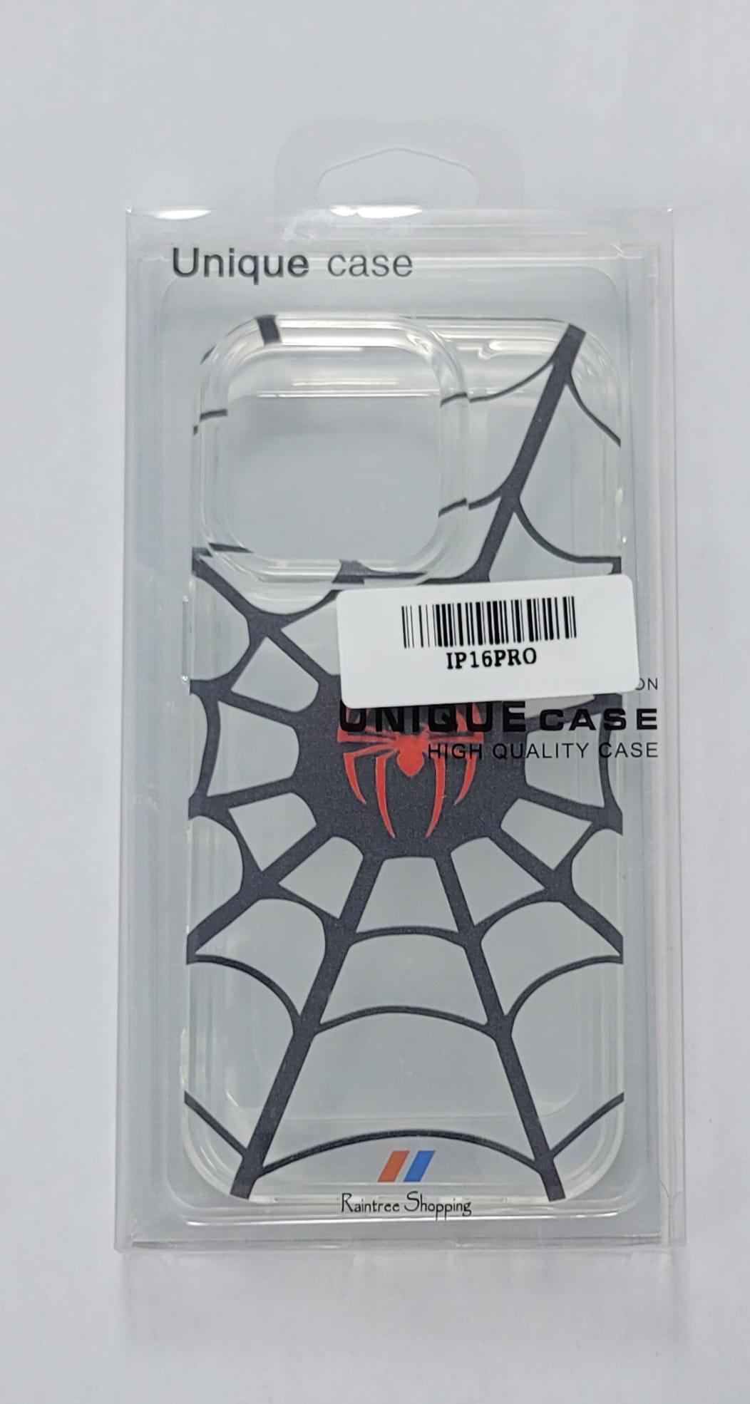 Transparent Spider-Web iPhone 16 Pro Case – Sleek Hero-Inspired Design
