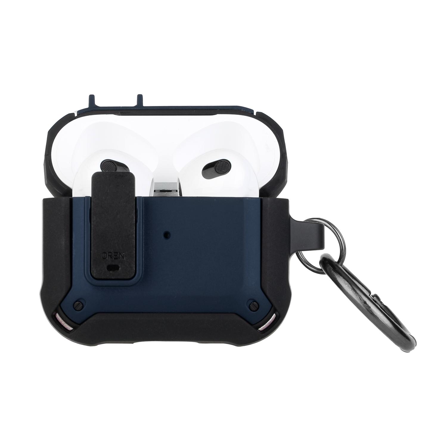 AirPods Pro2 (2022 2nd Version) Switch Closure Premium Ultra ShockProof Hybrid With Metal Hook Case Cover - Black+Blue