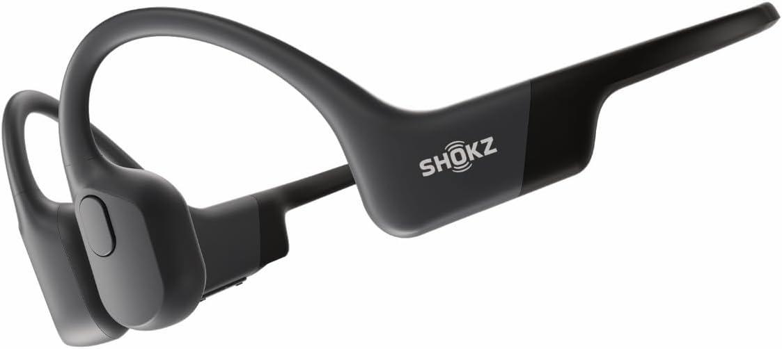 SHOKZ OpenRun Bone Conduction Open-Ear Bluetooth Sport Headphones, Black Bundle with Sweat Headband;Open ear comfort; Lightweight & Secure fit; IP67 water resistance; 8H battery; Running/Cycling product