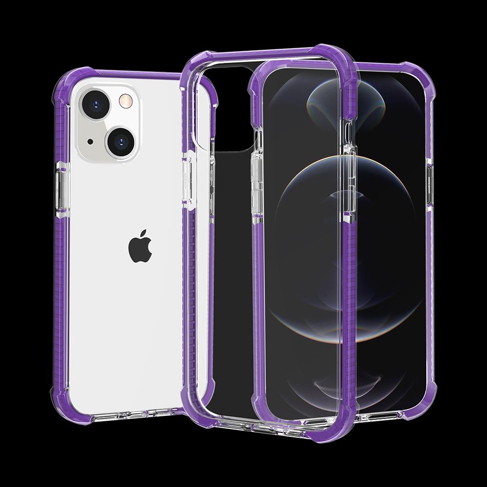 iPhone 15 Acrylic Tough 2.5mm Transparent ShockProof Hybrid Case Cover - Purple product