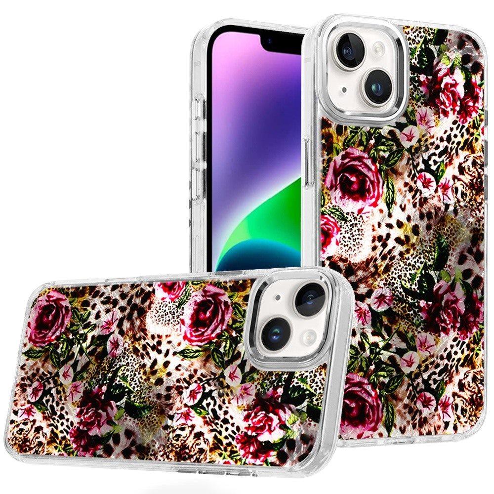 Floral Leopard Print Clear Protective Case For iPhone 13 & 14