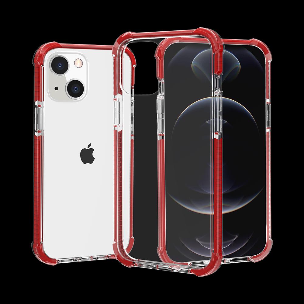 iPhone 15 Acrylic Tough 2.5mm Transparent ShockProof Hybrid Case Cover - Red