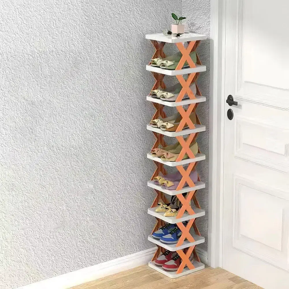 9-Tier Narrow Vertical Shoe Rack, Orange product