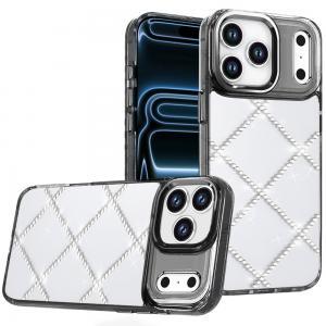 Apple iPhone 18 Pro Max Gem Glitter Diamond Transparent Hard Colorful TPU Hybrid Case - Available in Multiple Colors