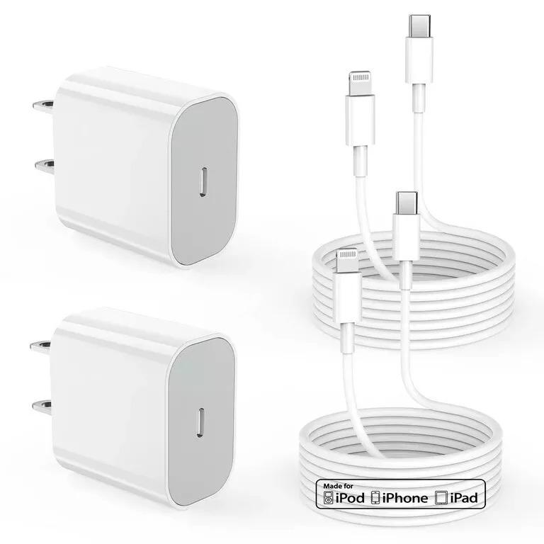 20W Changer with 2-Pack 6ft Fast Charger Compatible with iPhone 14/13/12/11