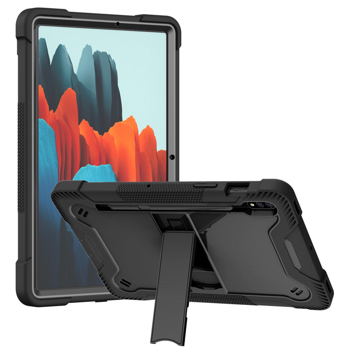 Samsung Tab S8 Tough Tablet Strong Kickstand Hybrid Case Cover - Black