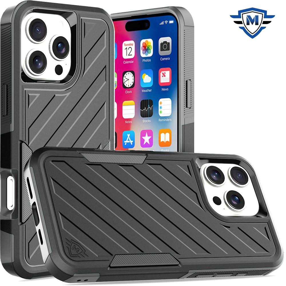 iPhone 16 Pro 6.3" METKASE Noble Lined Dual-Layer Hybrid Case | Shockproof Rugged Cover in Slide-Out Premium Packaging