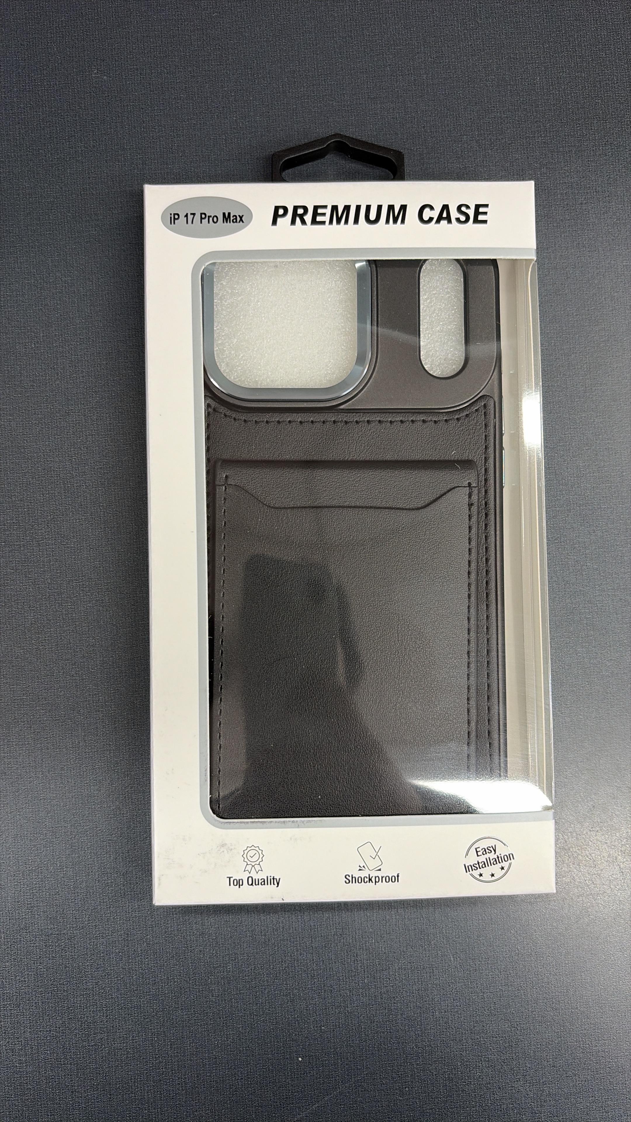 iPhone 17 Pro Max Wallet Case Black – Card Holder Shockproof Slim Cover Premium