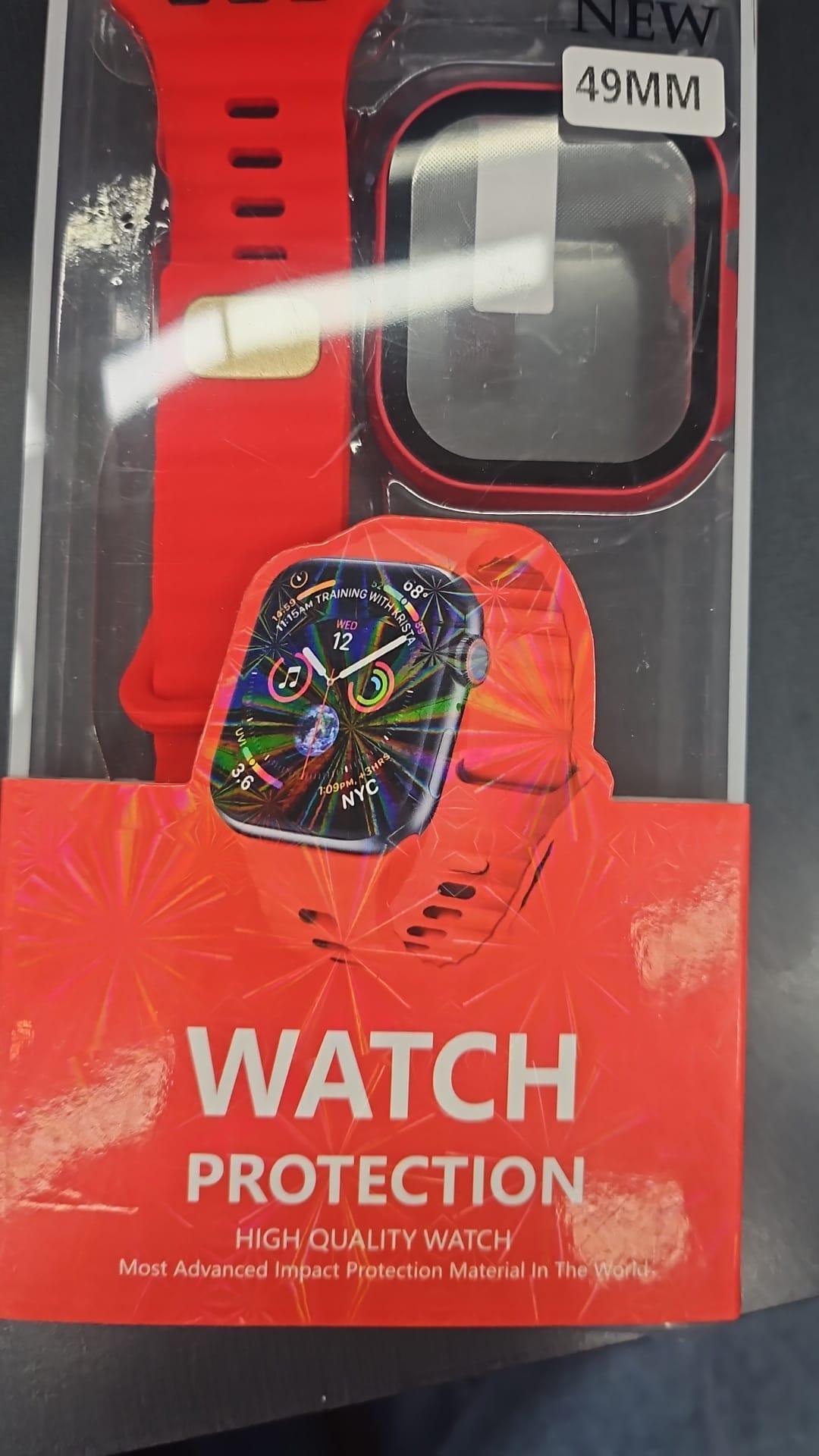 Apple Watch 49mm Series 5 Series 6/4/SE with Screen Protector, Tempered Glass Built-in Hard PC Material Full Protective Cover for iWatch