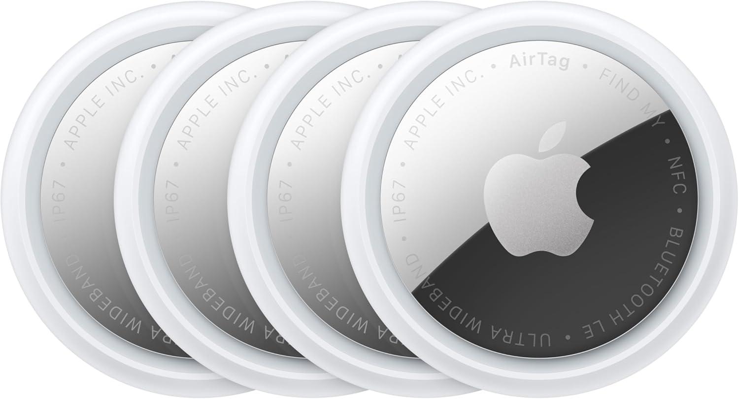 Apple AirTag (2nd Generation) - 4 Pack: Tracker for Keychain, Wallet, and More; Locator with Sound; Simple One-Tap Setup with iPhone or iPad; Key Finder with up to 1.5X Precision Finding Range* product