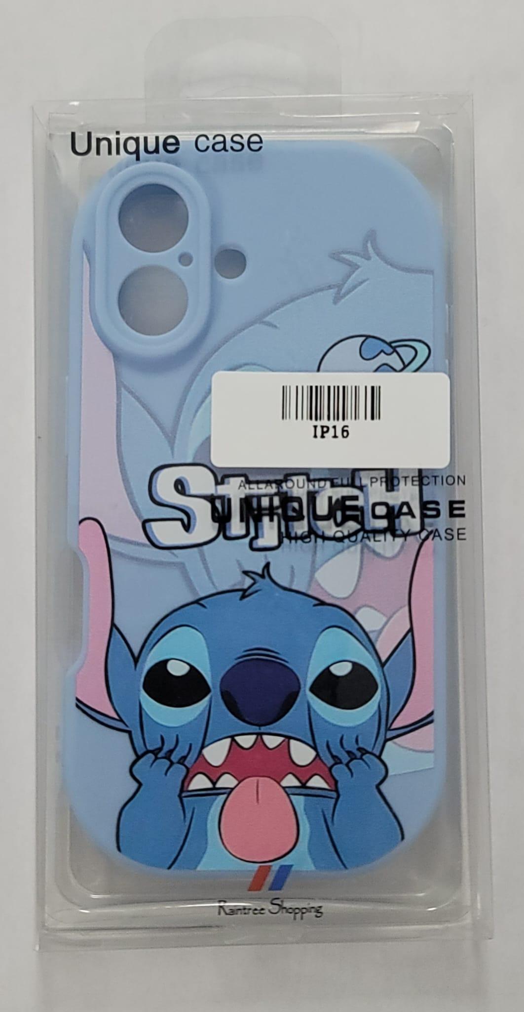 Stitch-Inspired Blue Silicone Phone Case – Model IP16