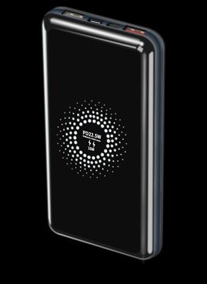 Portable Power Bank with Fast Wireless Charger and Dual USB ports