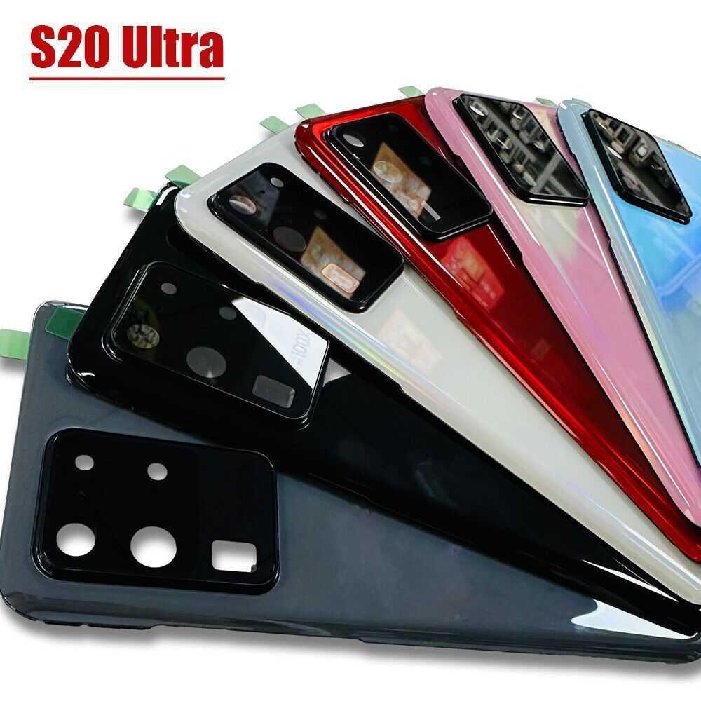 Back Battery Rear Door Glass Cover with Camera Lens For Samsung Galaxy S20 Ultra