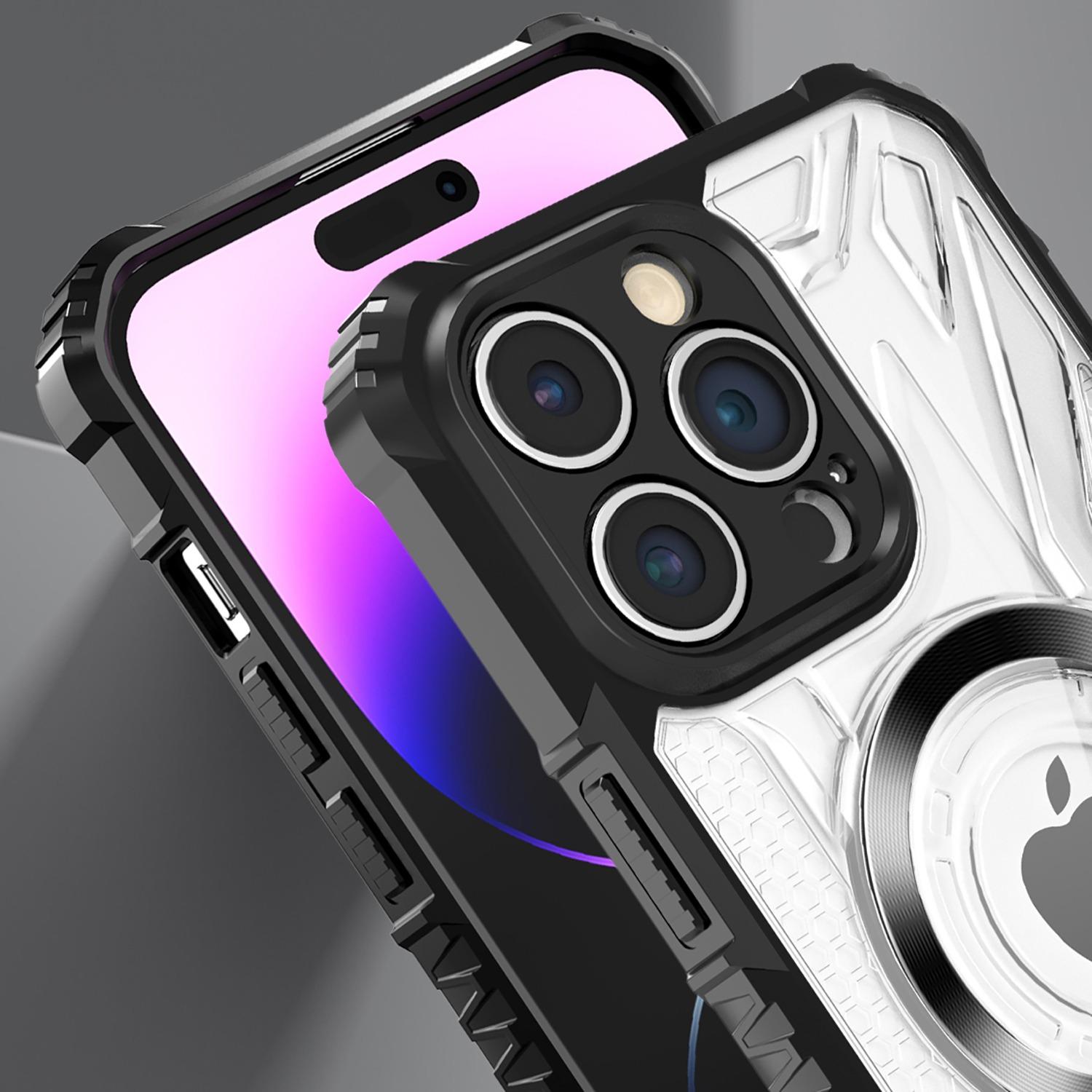 Apple iPhone 11 Magnetic Circle Rugged Hybrid Clear Case - Black
