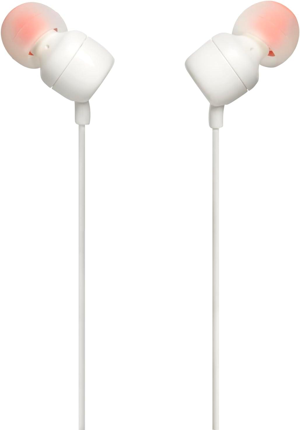 JBL Tune 110E In-Ear Headphones – White | Pure Bass Sound with Mic product